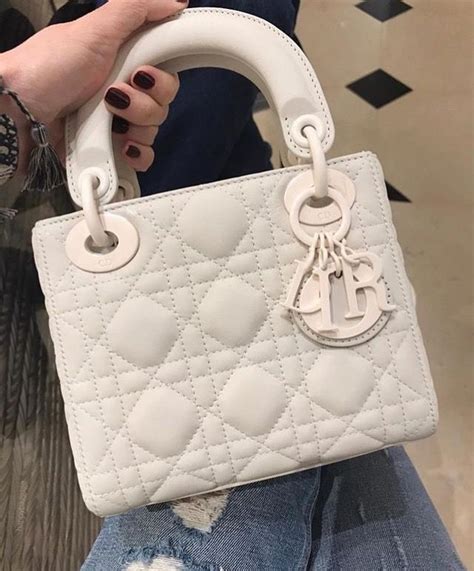 lady dior white handbag|lady dior handbag price.